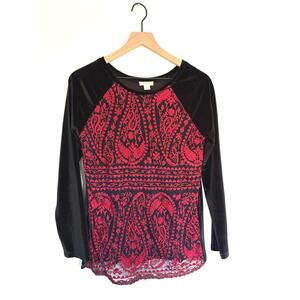 Vintage Sundance Lace and Velvet Top / Small / Beautiful Detail